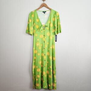 ModCloth Weekend Brunch Wonder Midi Dress - Lime Suns Celestial Print - NWT S